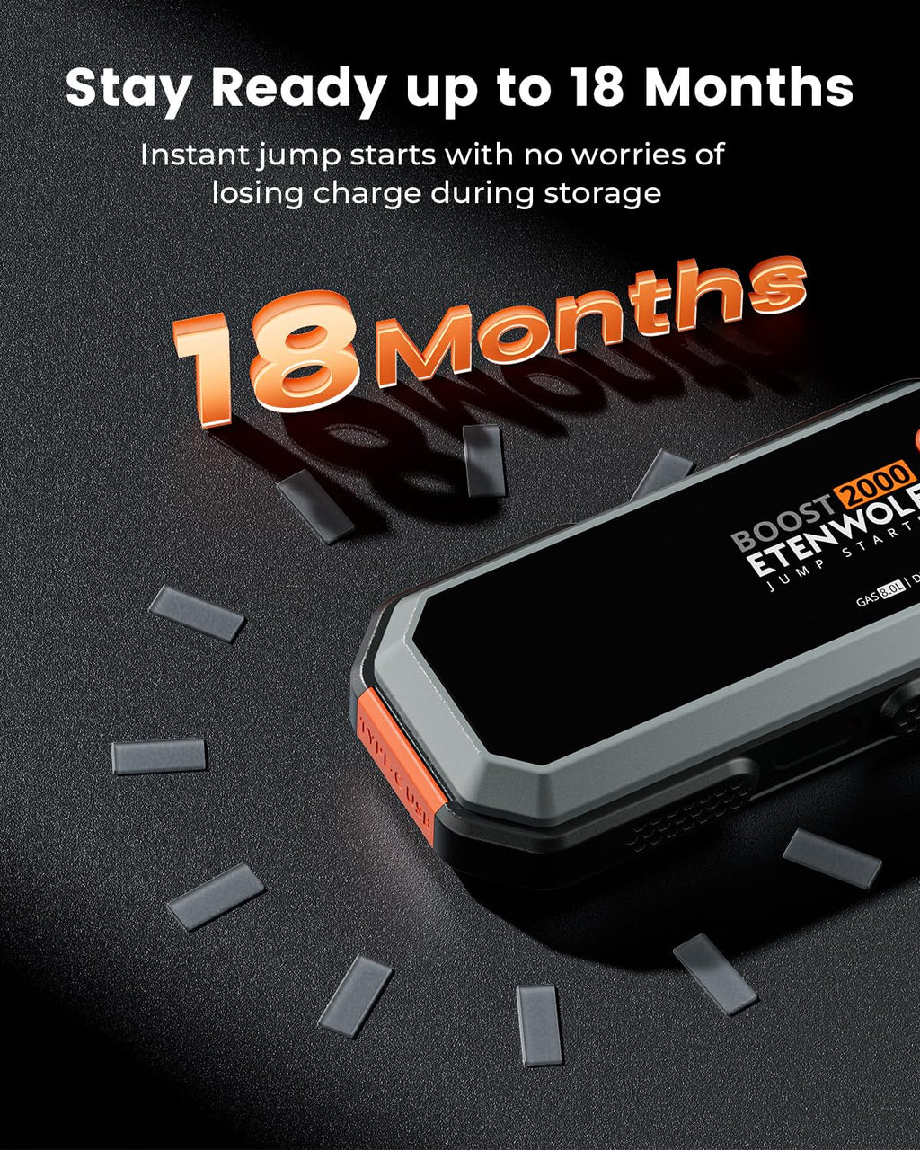 2000A Peak 12V Portable Car Battery Jump Starter P775498