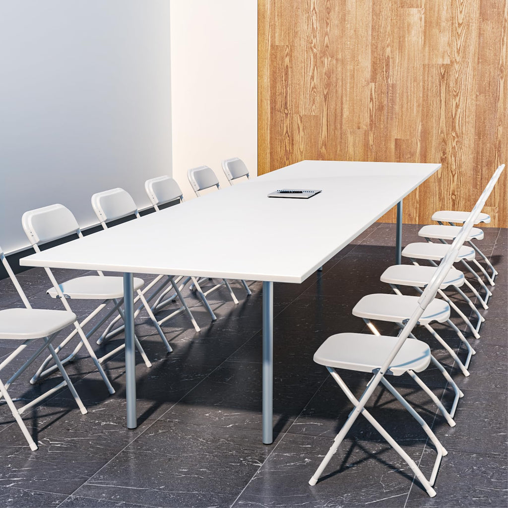 10 Pack White Plastic Folding Chair with Steel Frame H707243