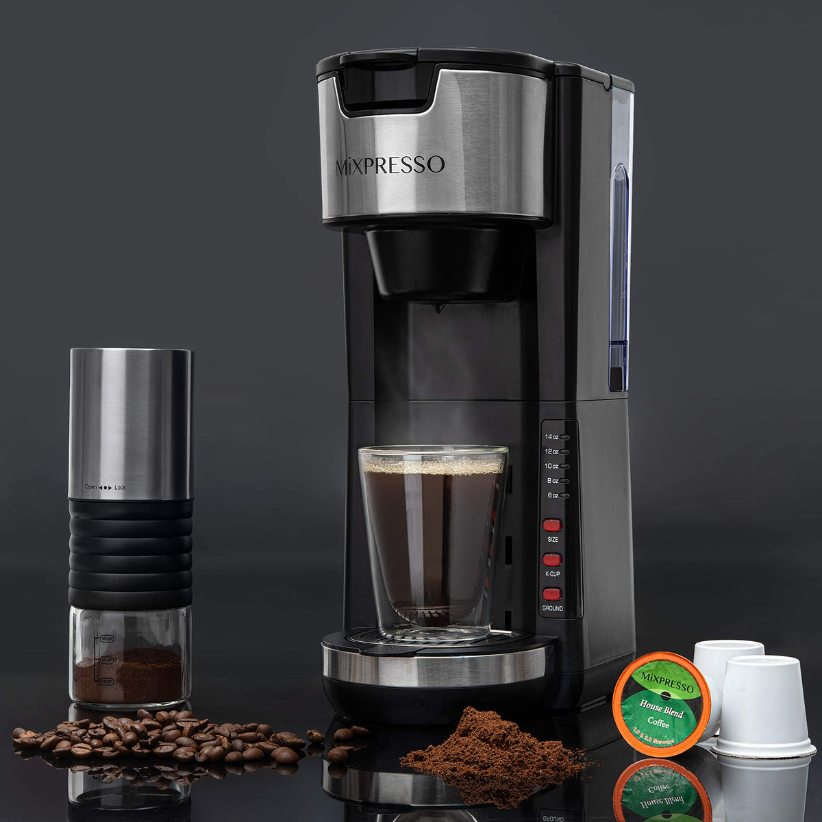 Black Single Serve Coffee Maker 30 oz E165288