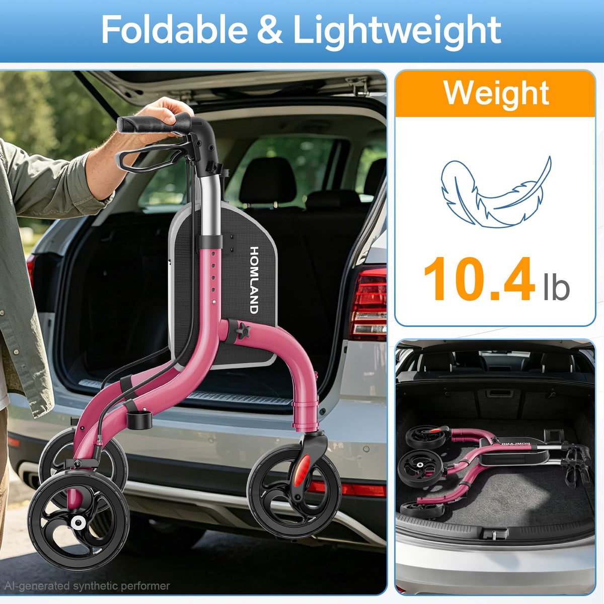 Foldable 3 Wheel Walkers L416573