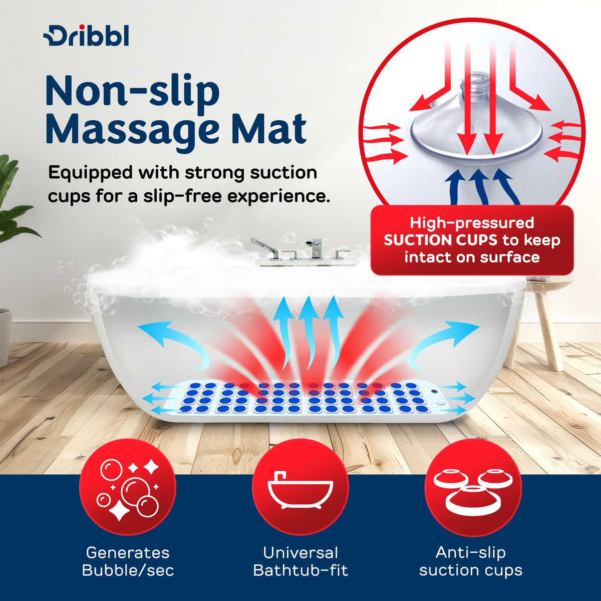 Electric Bubble Massage Bathtub Mat J313