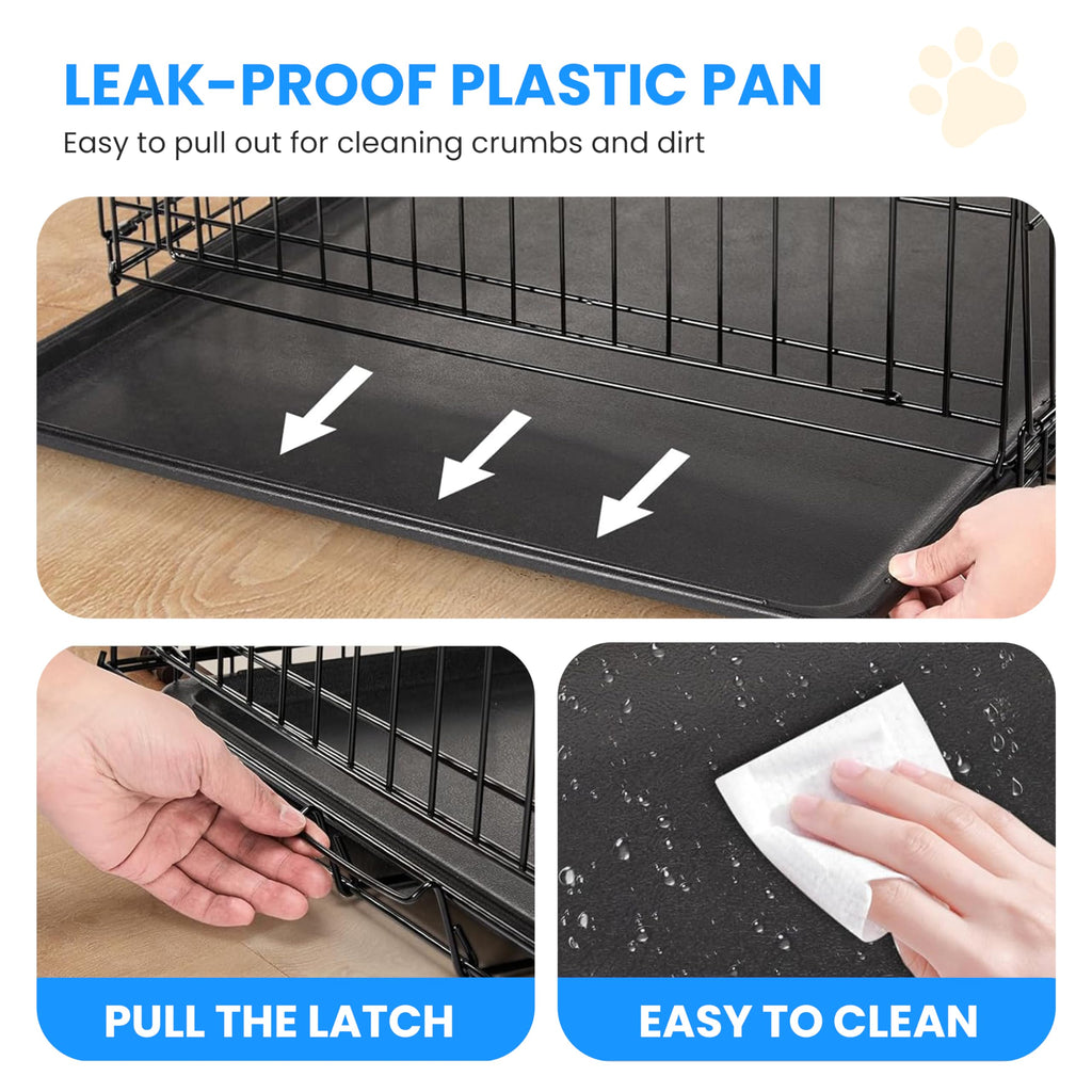 48-Inch Double Door Folding Metal Wire Dog Crate with Divider Z299