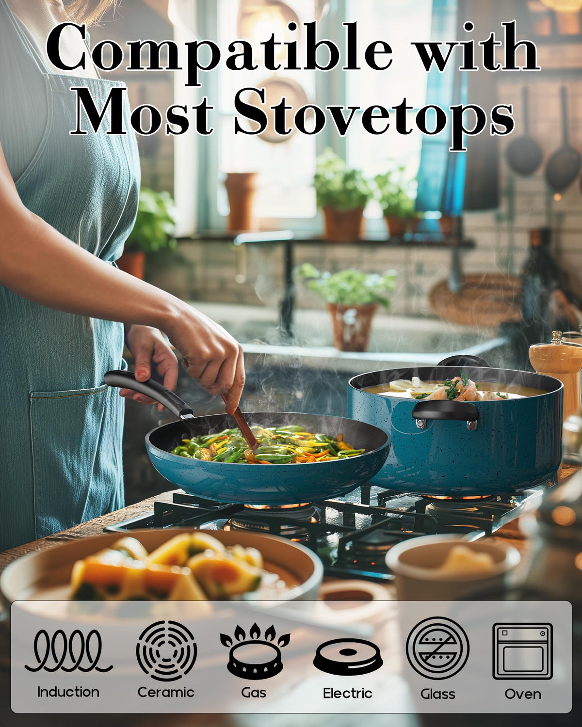 12-Piece Nonstick Induction Compatible Cookware Set B88117