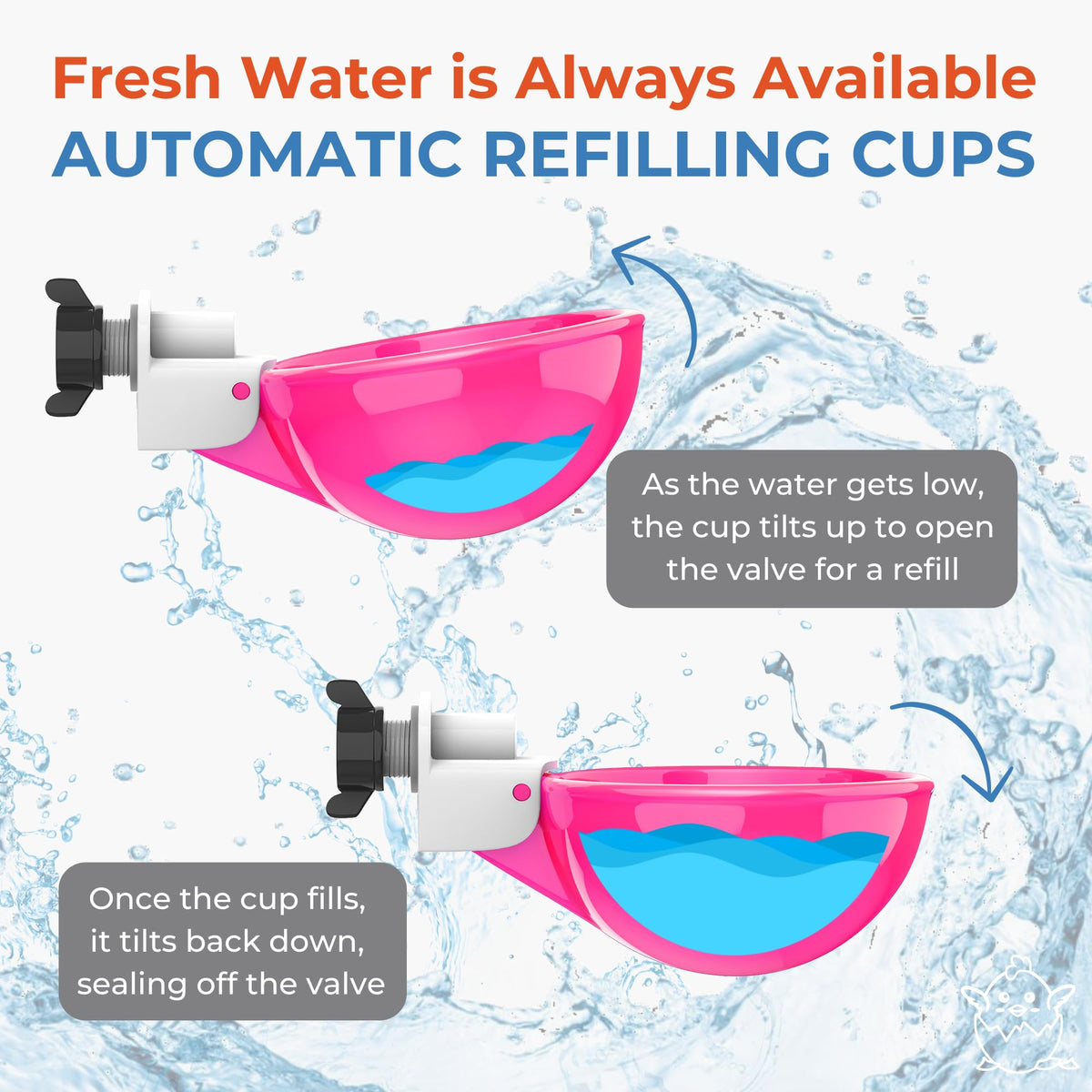 Automatic Chicken Waterer Cups 5 Pack F73744