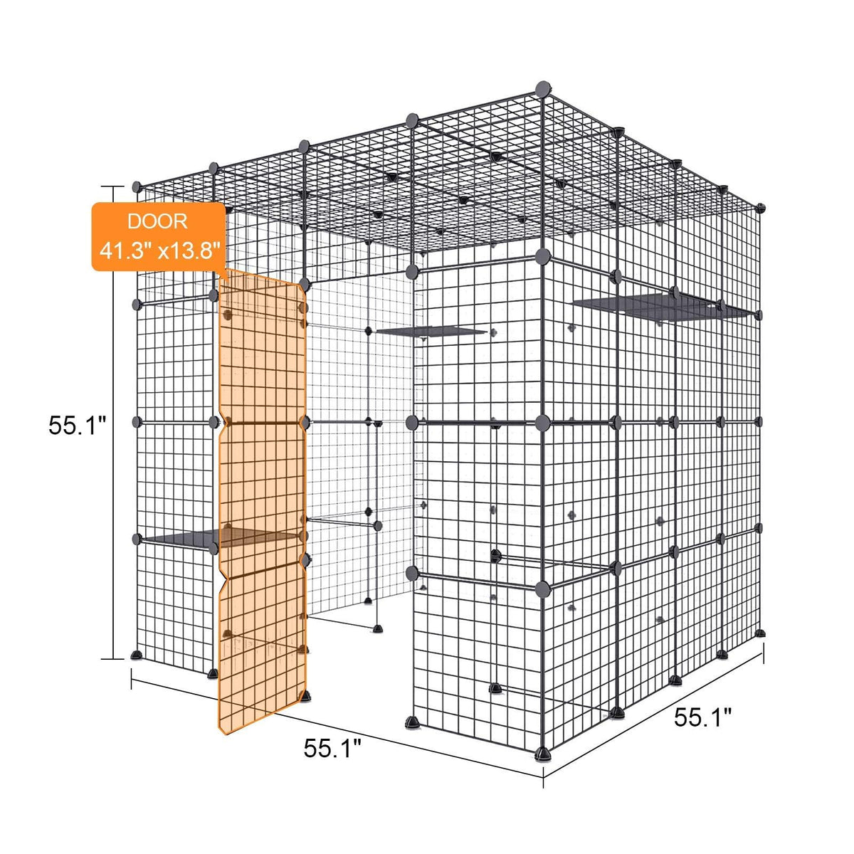 Large Indoor Cat Playpen Metal Wire Cage 55L x 55W x 55H Inchs T474