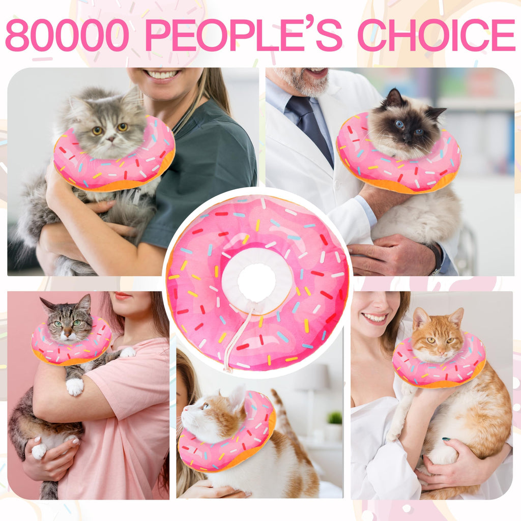 Soft Adjustable Cat Recovery Cone Collar Pink Small V15859