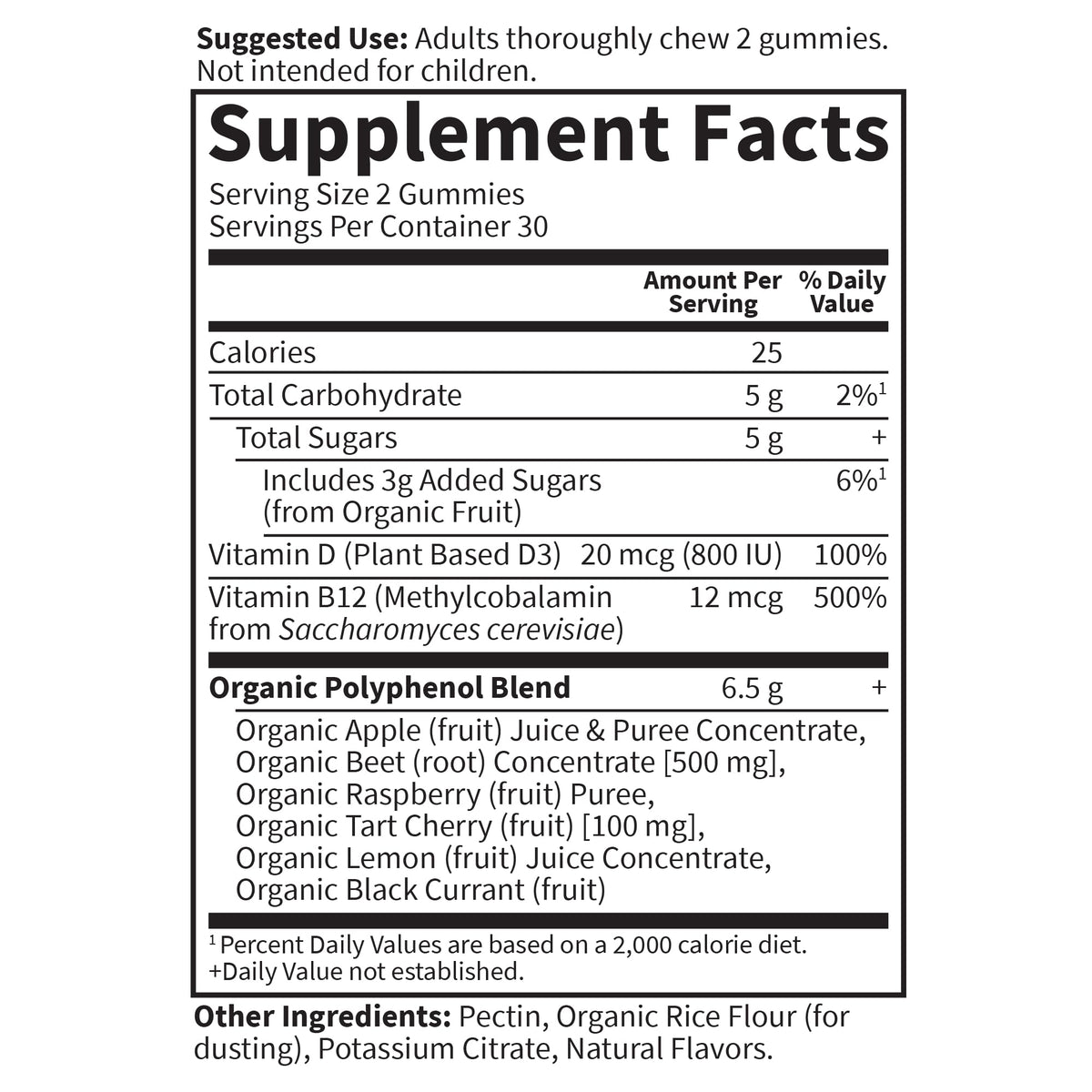 Organic Beet Gummies Raspberry Flavored 30 Servings N2541
