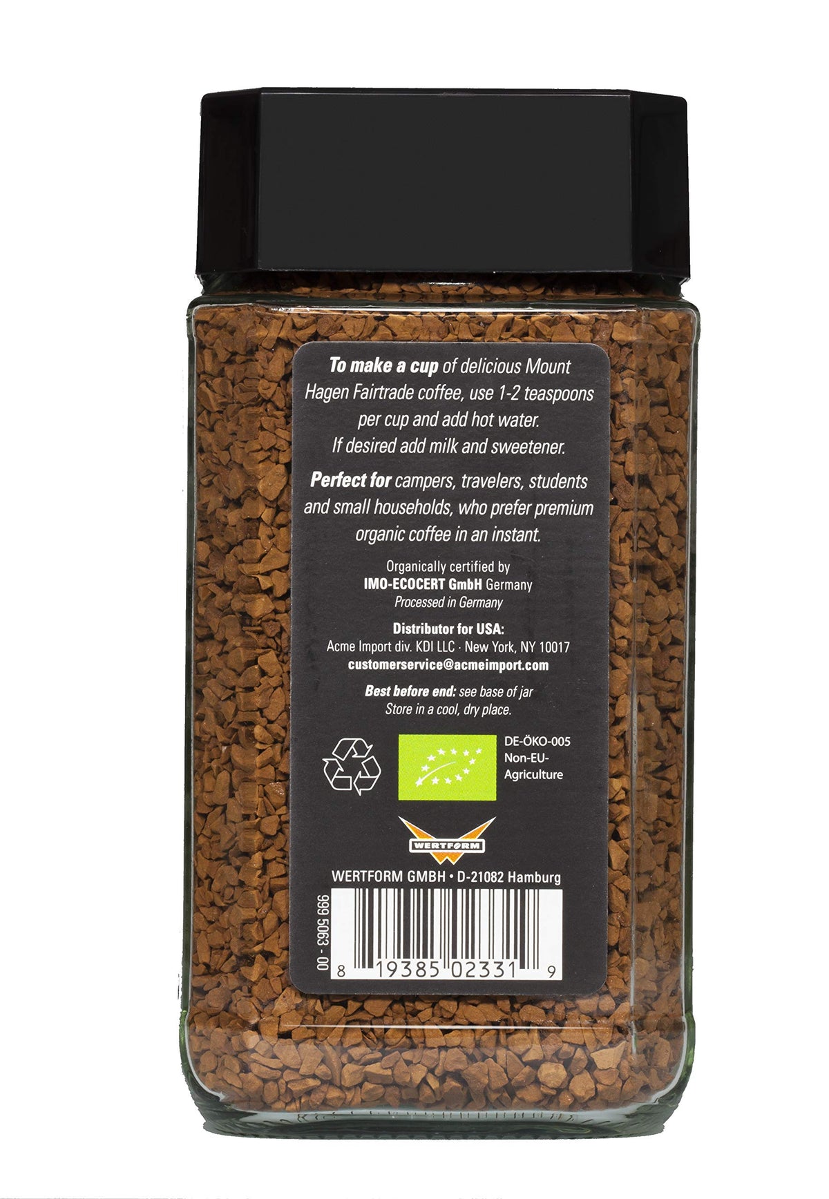 Organic Freeze-Dried Instant Coffee 3.53oz Jar A12267