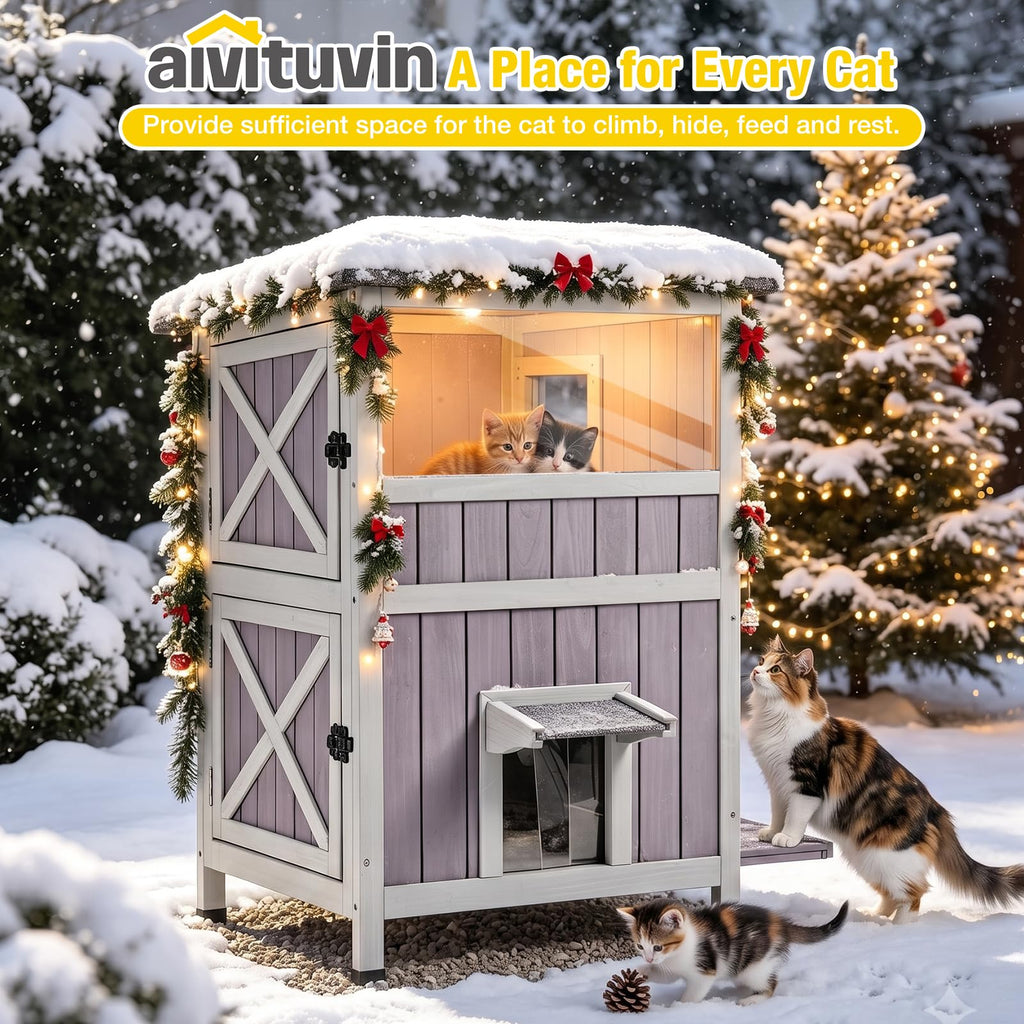2-Story Heated Waterproof Cat House G42168