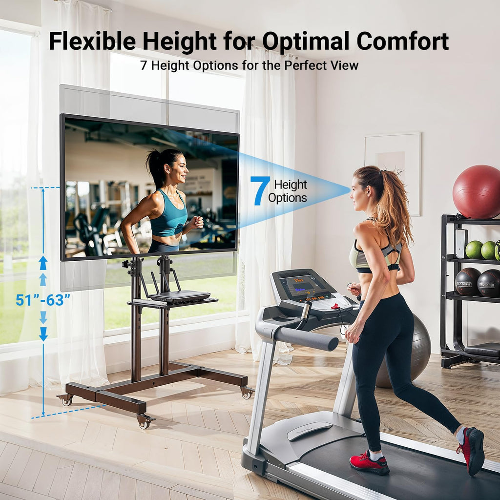 Rolling TV Stand on Wheels for 32-83 Inch Screens up to 110lbs N570206