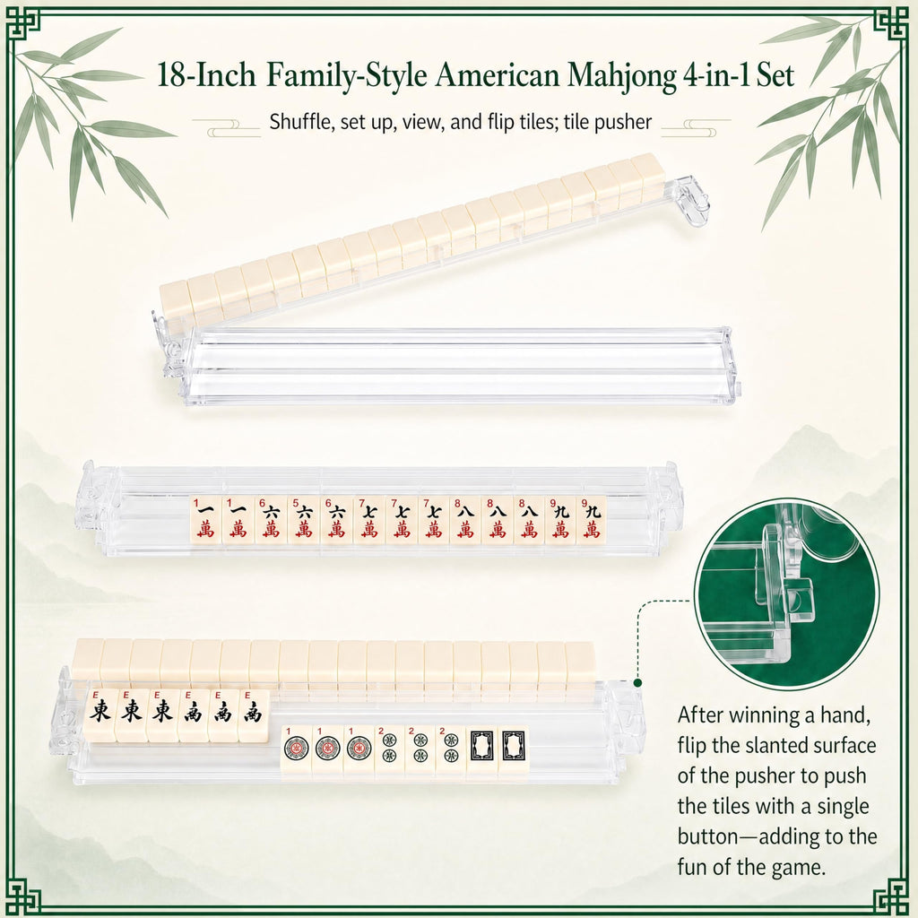 Cream 166 Acrylic Tiles American Mahjong Set I890229
