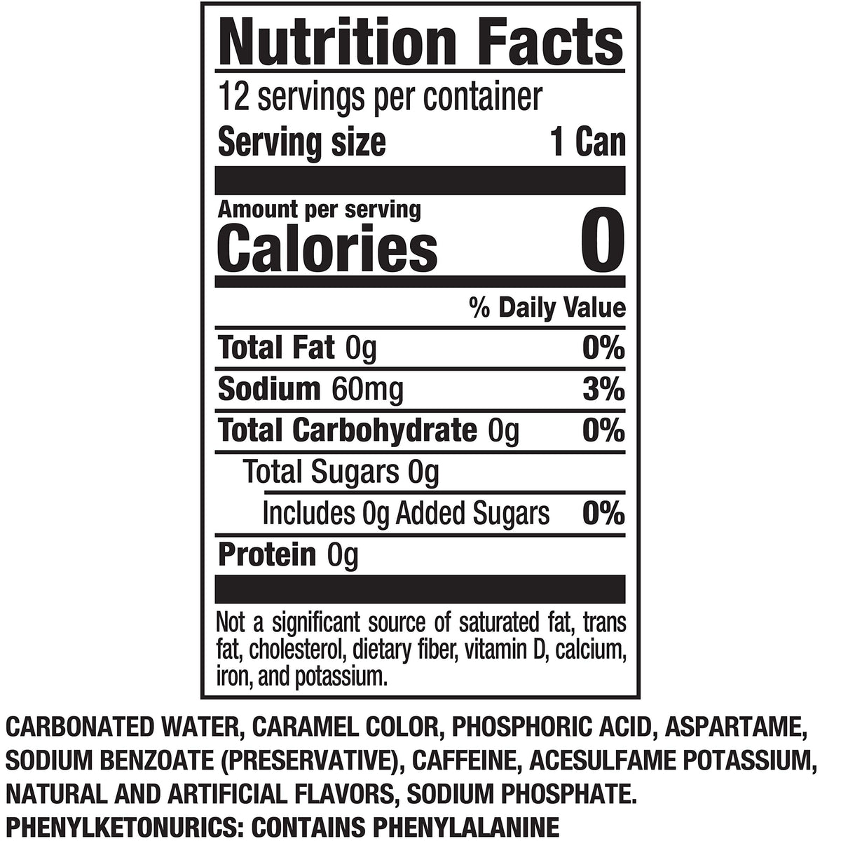 Zero Sugar 12 Ounce 12 Count J47132