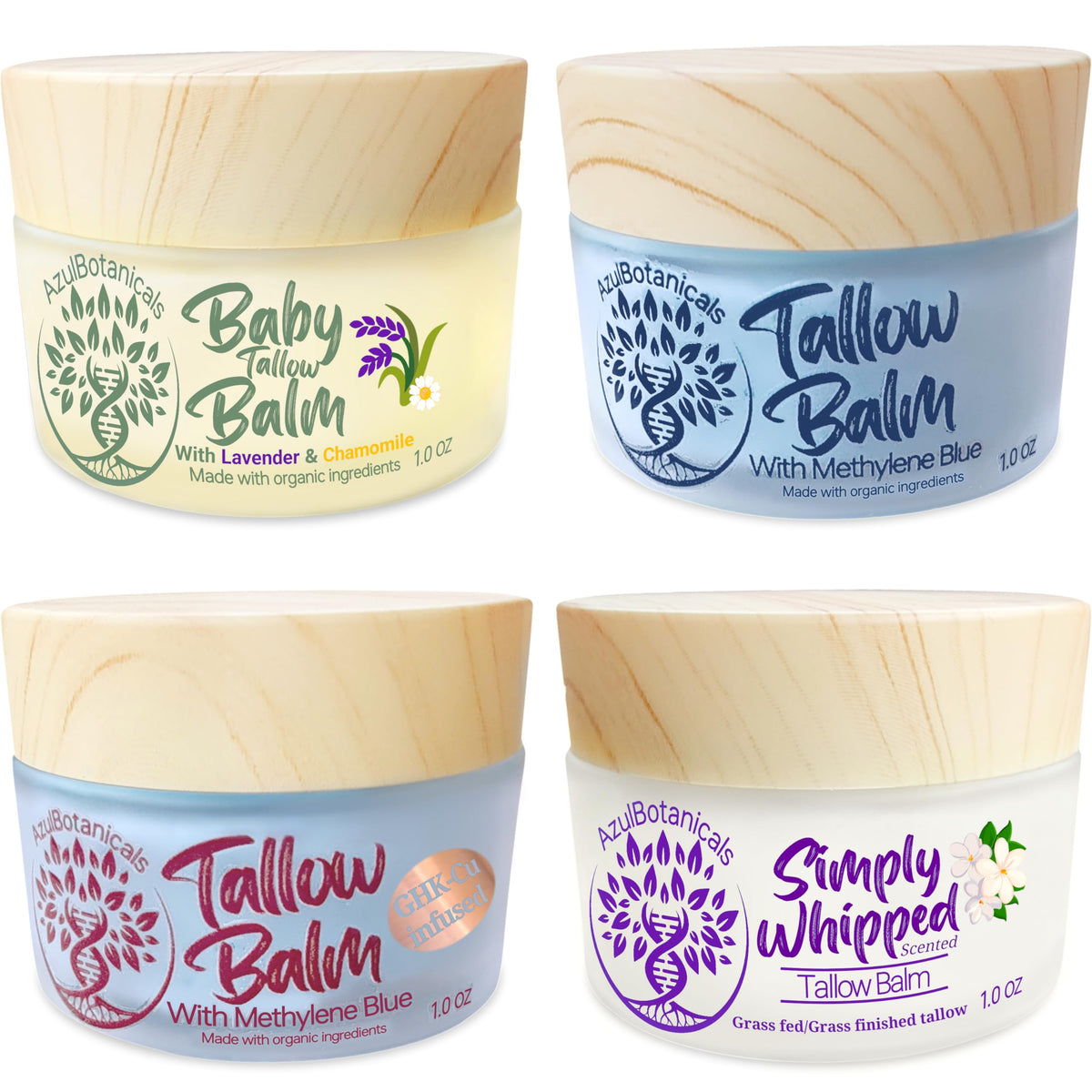 Whipped Tallow Balm Sample Pack, 4 Scents, 1 oz Each O502396