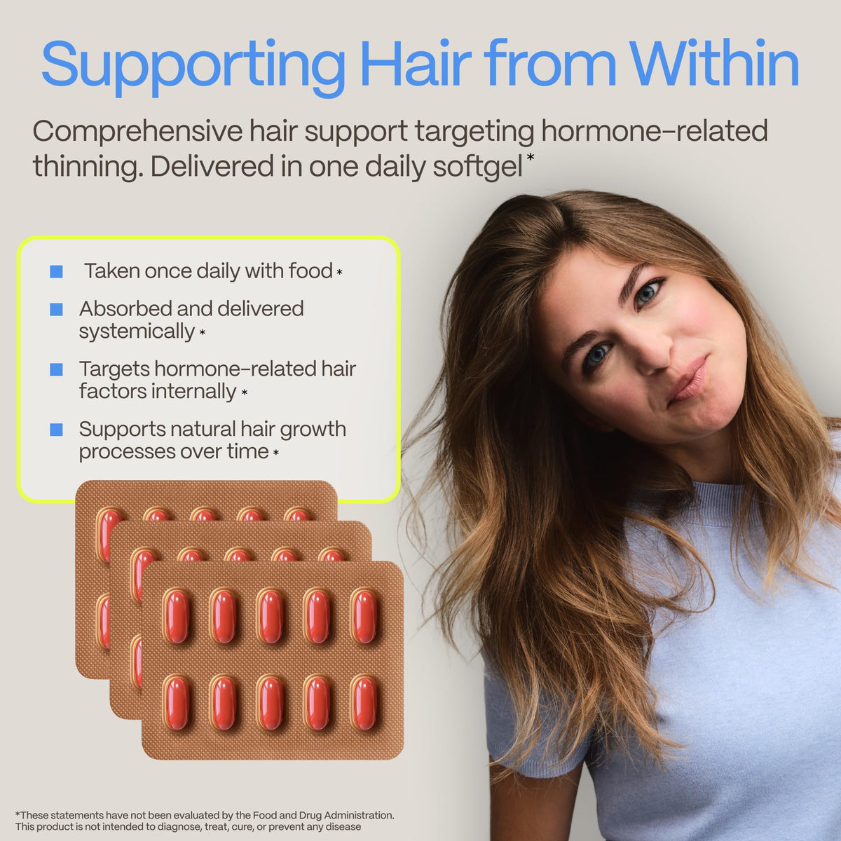 DHT Blocker Hair Growth Supplement with Saw Palmetto & Pumpkin Seed Oil F463546