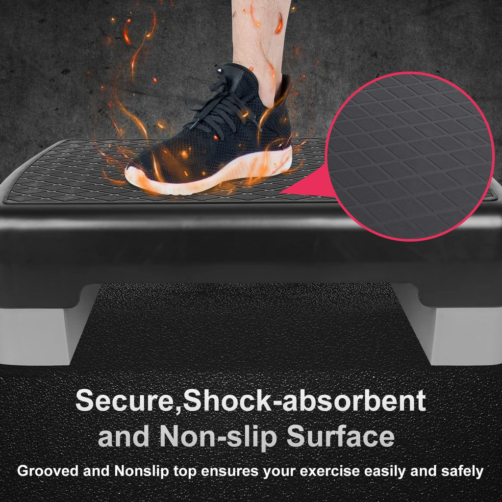 Adjustable 4"-6" Step Aerobics Platform with 2 Riser Z277107