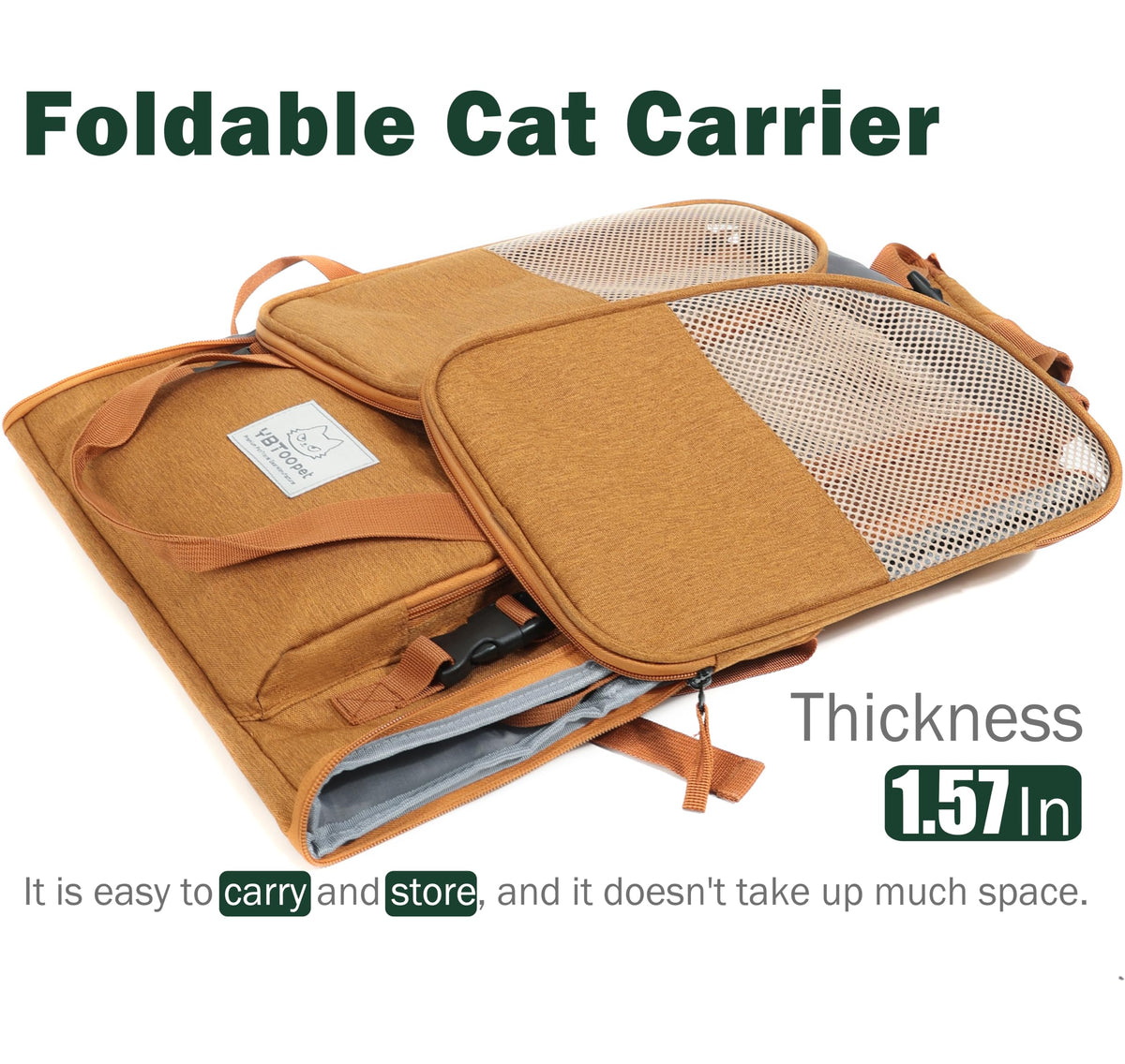 Brown Expandable Cat Backpack I4685
