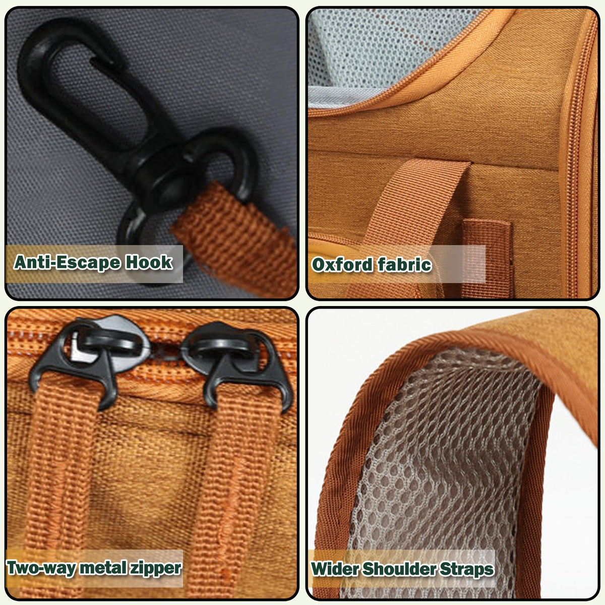 Brown Expandable Cat Backpack I4685
