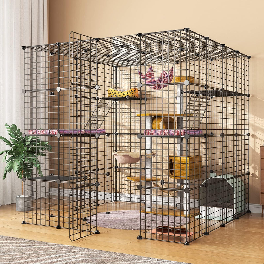 Large Indoor Cat Playpen Metal Wire Cage 55L x 55W x 55H Inchs T474