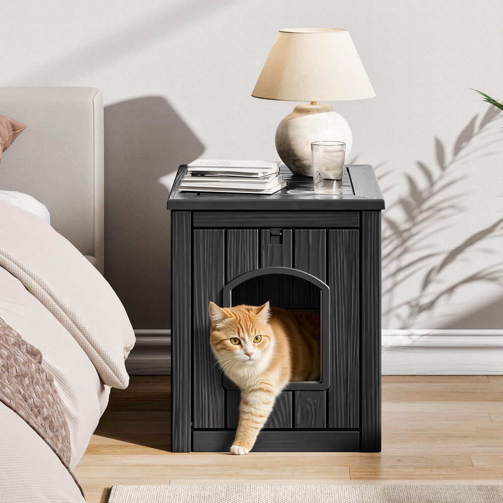 Weatherproof Resin Cat House with Hidden Litter Box T159