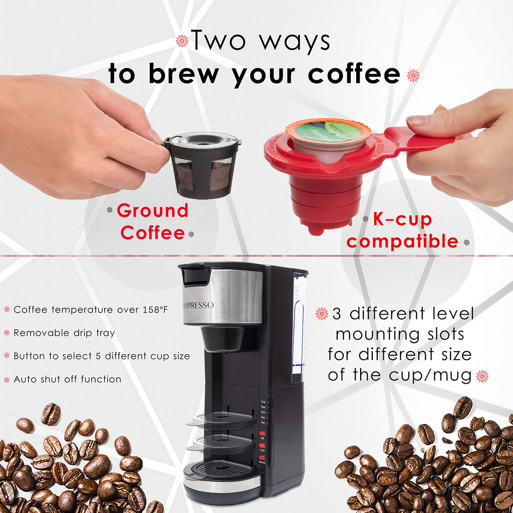 Black Single Serve Coffee Maker 30 oz E165288