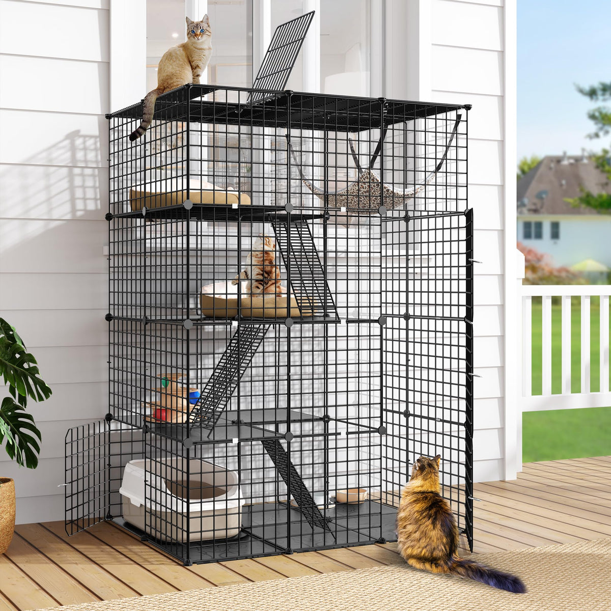 4 Tier Cat Cage Indoor Enclosure J299218
