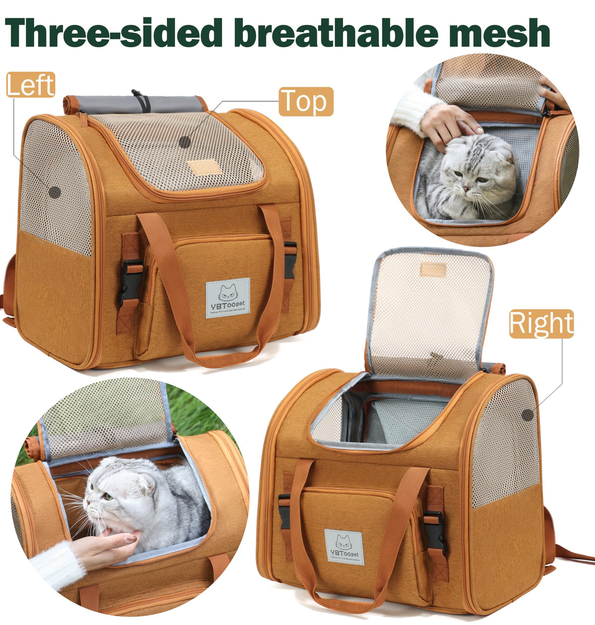 Brown Expandable Cat Backpack I4685