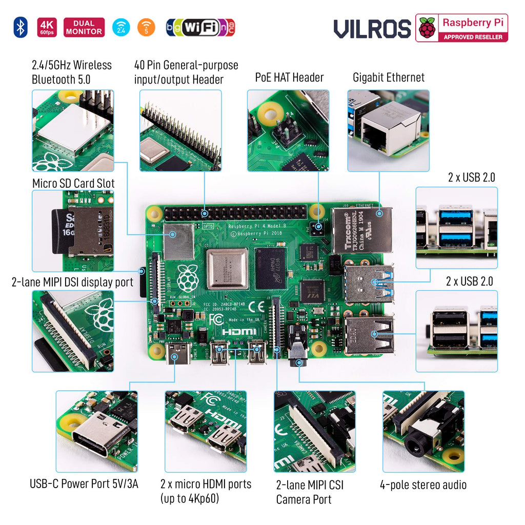 Raspberry Pi 4 Starter Kit with 64GB Micro SD Card C3385