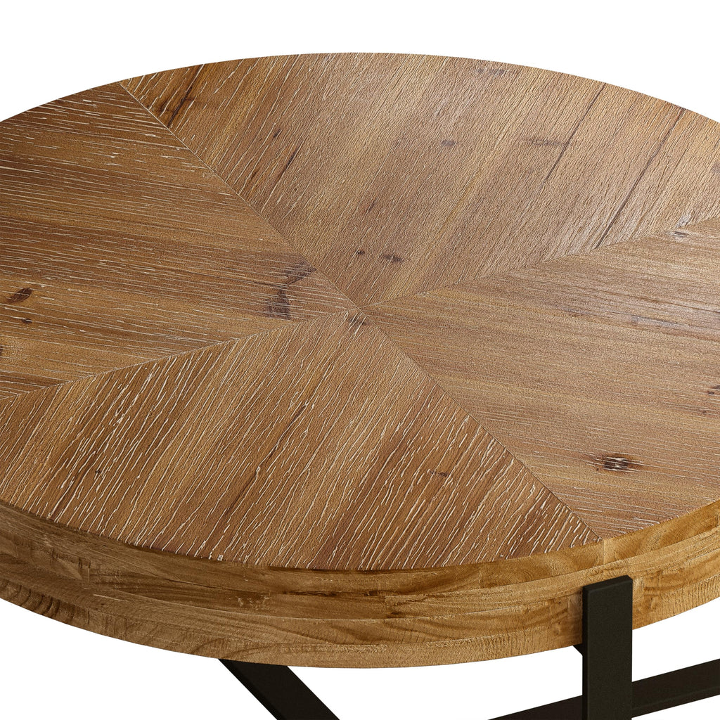 34" Round Coffee Table with Metal Base J802